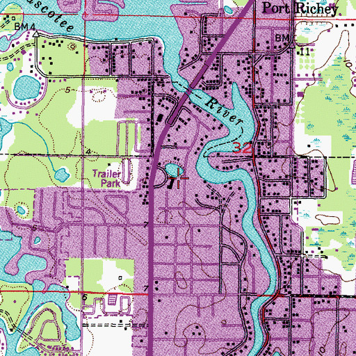 Topographic Map of Riverside Hospital, FL
