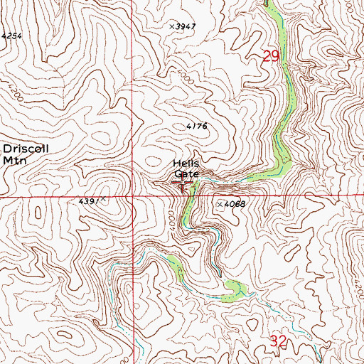 Topographic Map of Hells Gate, AZ