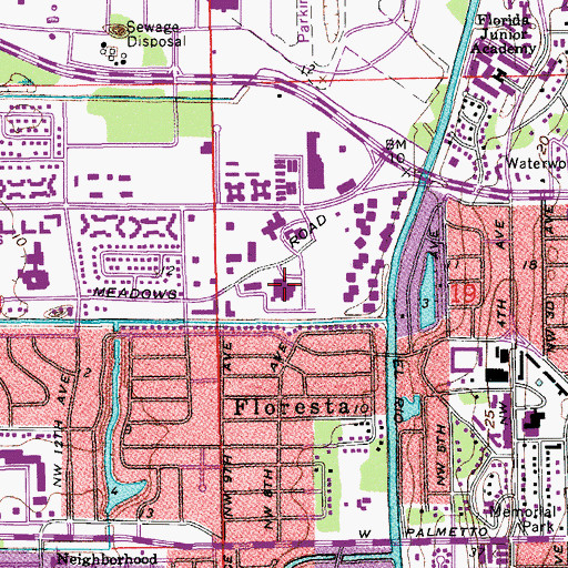 Topographic Map of Boca Raton Community Hospital, FL