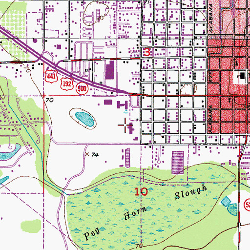 Topographic Map of Saint Cloud Regional Medical Center, FL