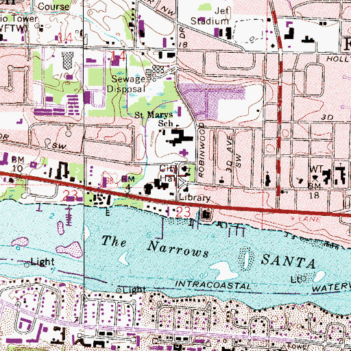 Topographic Map of Fort Walton Beach Public Library, FL