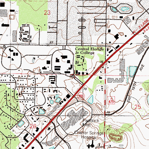 Topographic Map of Central Florida Regional Library, FL
