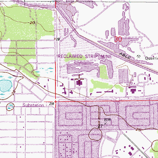 Topographic Map of Lehigh Regional Medical Center, FL