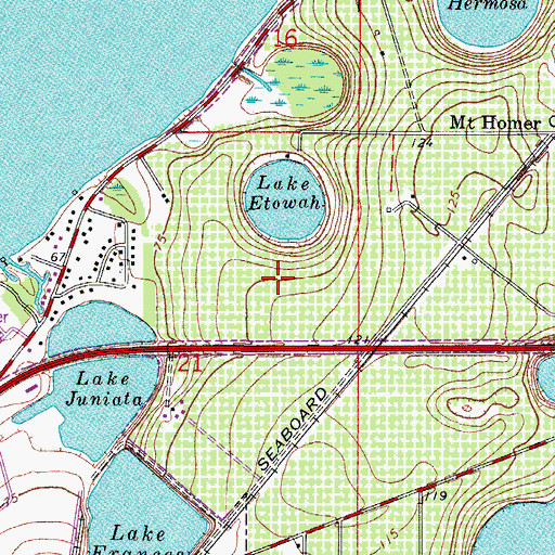 Topographic Map of Florida Hospital Waterman, FL