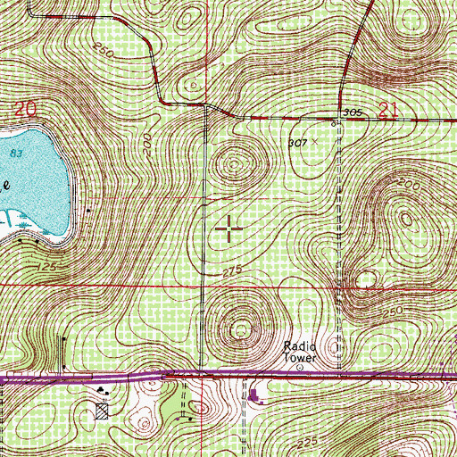 Topographic Map of South Lake Hospital, FL