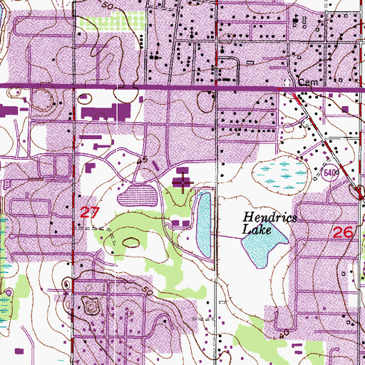 Topographic Map of Brandon Regional Hospital, FL