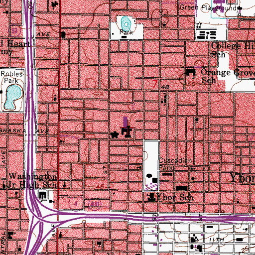 Topographic Map of Centro Asturiano Hospital (historical), FL