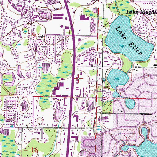 Topographic Map of Carrolwood Community Hospital, FL