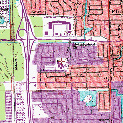 Topographic Map of Addison Mizner Elementary School, FL