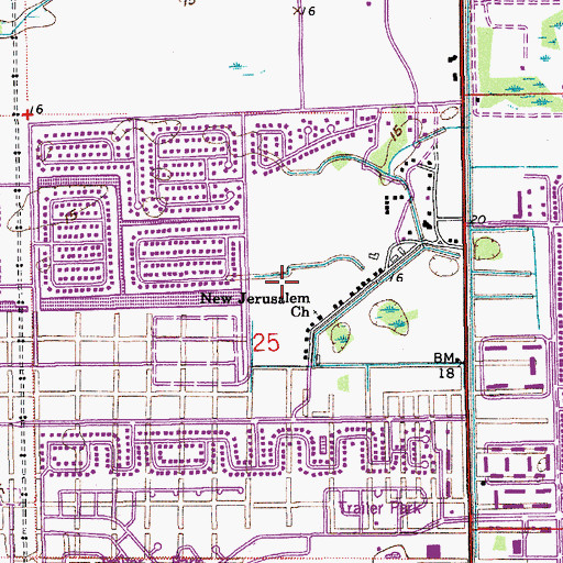 Topographic Map of Coral Sunset Elementary School, FL