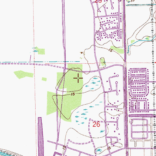 Topographic Map of Loggers Run Community Middle School, FL