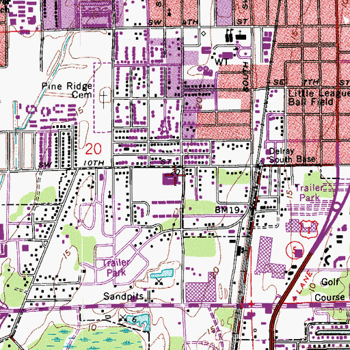 Topographic Map of Pine Grove Elementary School, FL
