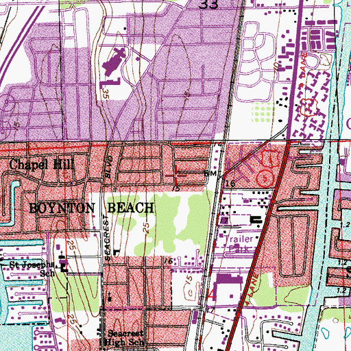 Topographic Map of South Technical Education Center, FL