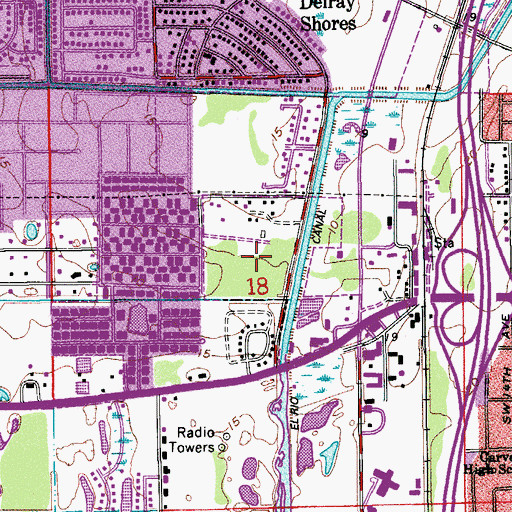 Topographic Map of Atlantic High School, FL