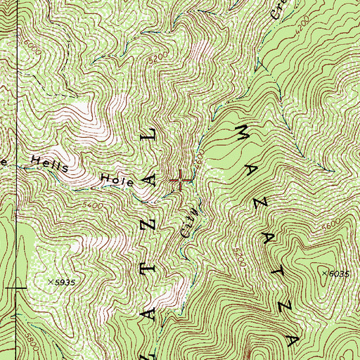 Topographic Map of Hells Hole, AZ