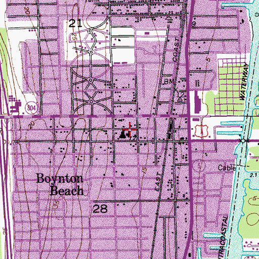 Topographic Map of Boynton Beach Elementary School, FL