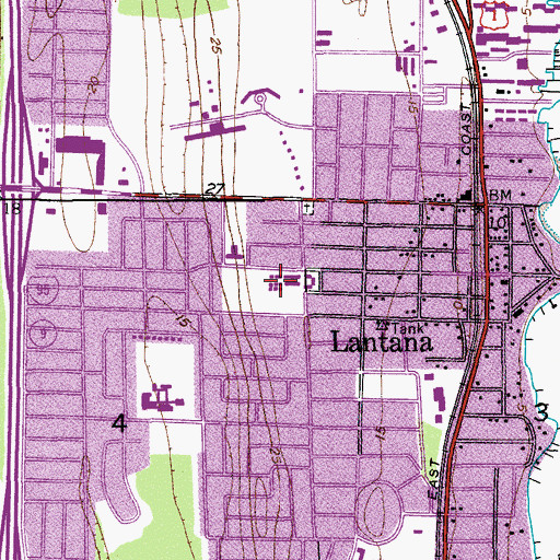 Topographic Map of Lantana Elementary School, FL