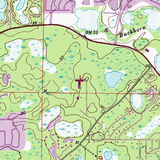 Topographic Map of Moon Lake Elementary School, FL