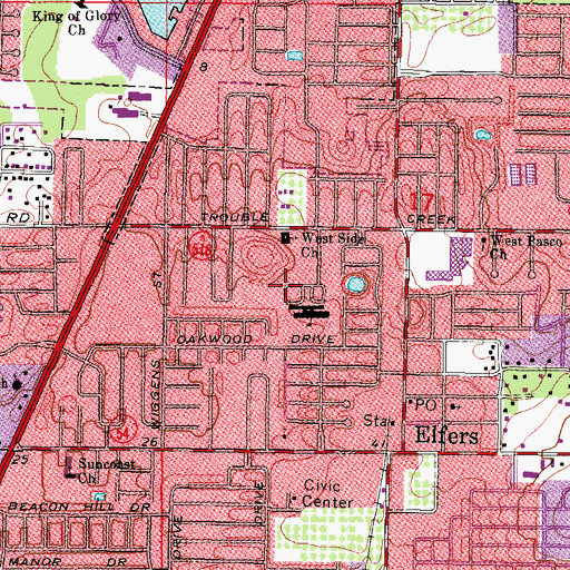 Topographic Map of Mittye P Locke Elementary School, FL