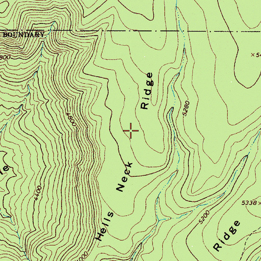 Topographic Map of Hells Neck Ridge, AZ