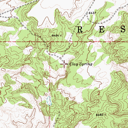 Topographic Map of Clay Spring, AZ