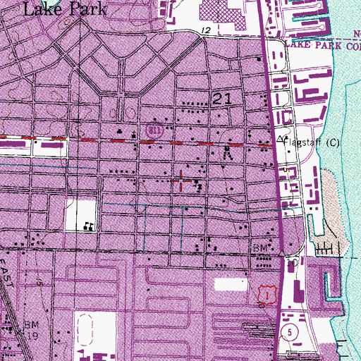 Topographic Map of Lake Park Elementary School, FL