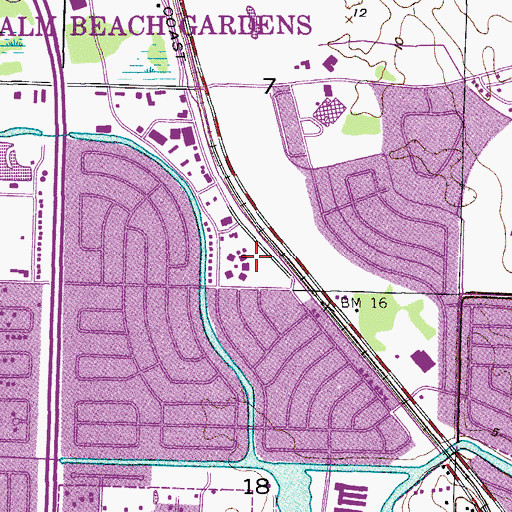 Topographic Map of Palm Beach Gardens Elementary School, FL