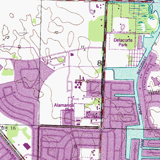 Topographic Map of Allamanda Elementary School, FL