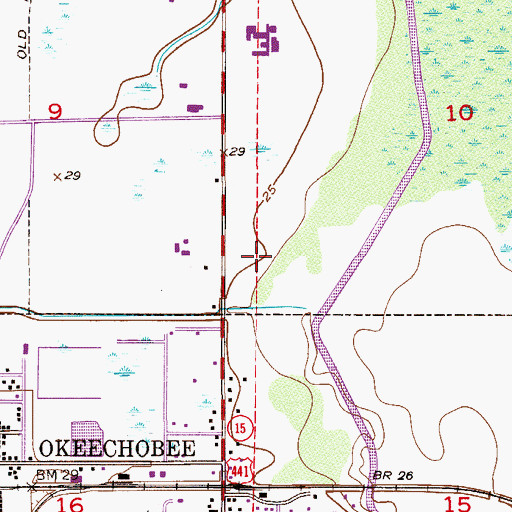 Topographic Map of Raulerson Hospital, FL