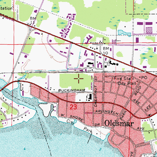 Topographic Map of Oldsmar Elementary School, FL
