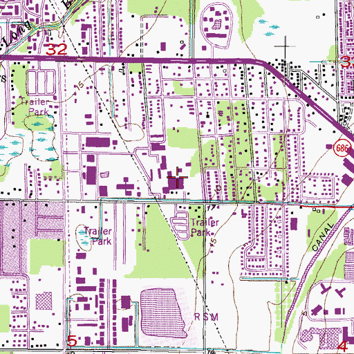 Topographic Map of High Point Elementary School, FL