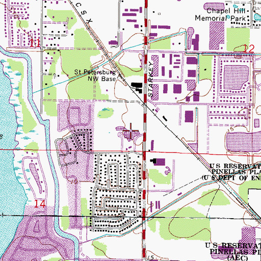 Topographic Map of Walsingham Elementary School, FL