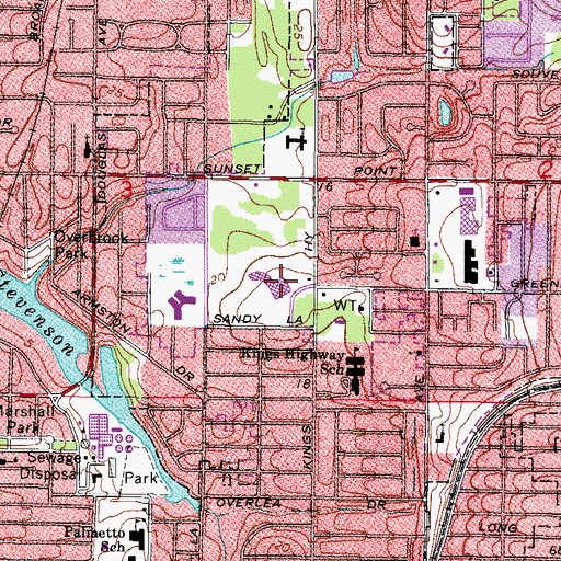 Topographic Map of Sandy Lane Elementary School, FL