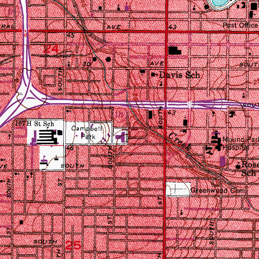 Topographic Map of Campbell Park Elementary School, FL