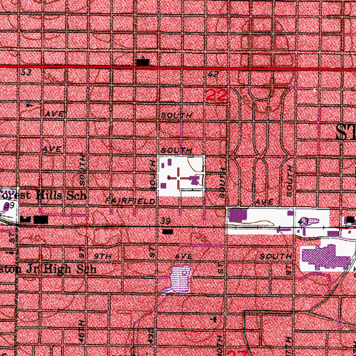 Topographic Map of Fairmount Park Elementary School, FL