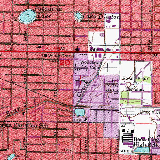 Topographic Map of Bear Creek Elementary School, FL