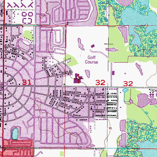 Topographic Map of Riviera Middle School, FL