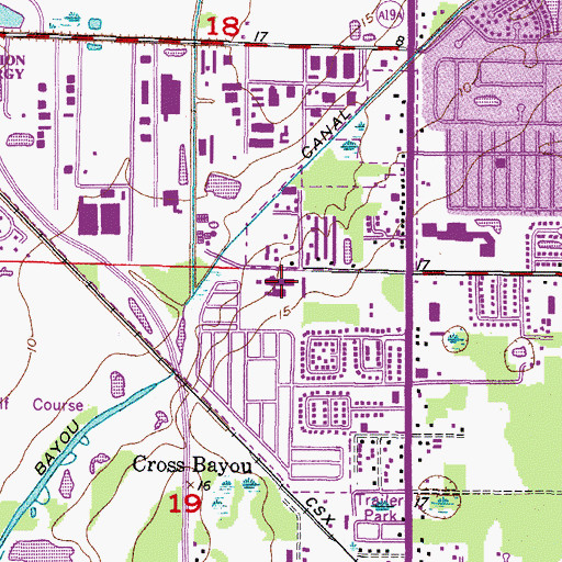 Topographic Map of Cross Bayou Elementary School, FL