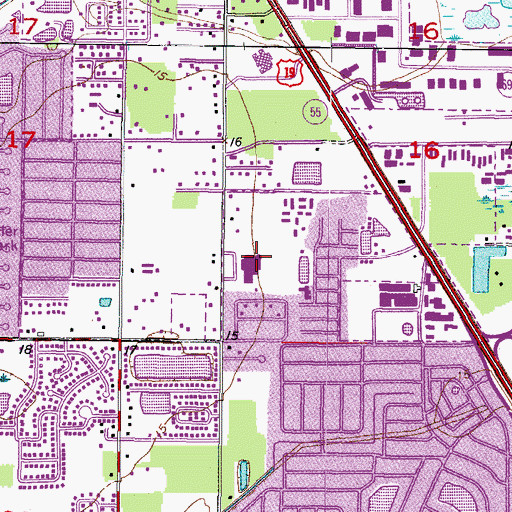 Topographic Map of Pinellas Central Elementary School, FL