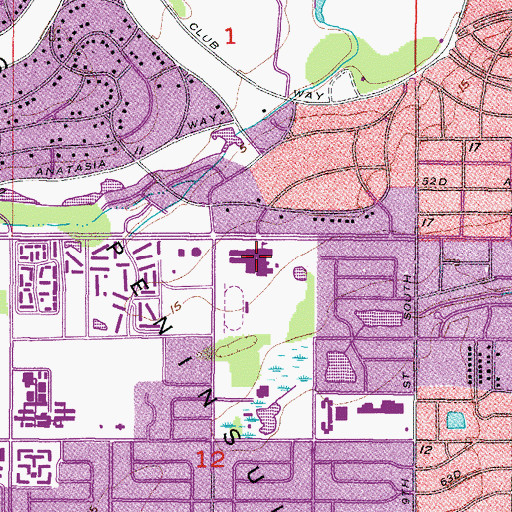 Topographic Map of Lakewood High School, FL