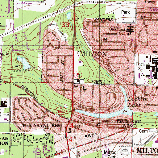 Topographic Map of Locklin Vocational Technical Center, FL