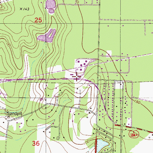 Topographic Map of Santa Rosa County Adult High School, FL