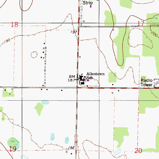 Topographic Map of Central High School, FL