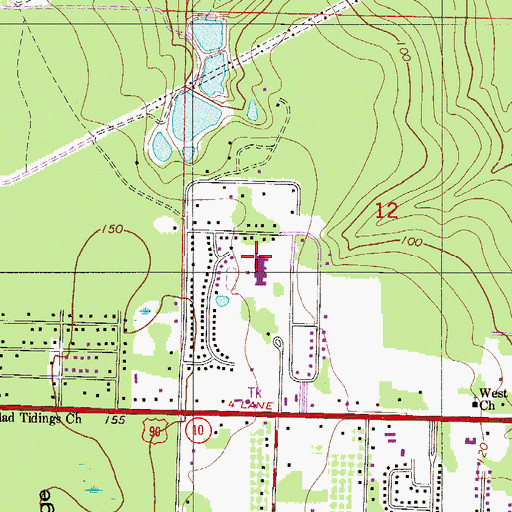 Topographic Map of Pea Ridge Elementary School, FL