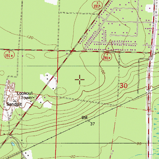 Topographic Map of Pace Middle School, FL