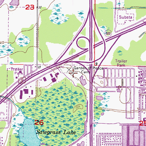Topographic Map of Eternal Light Mausoleums and Gardens, FL