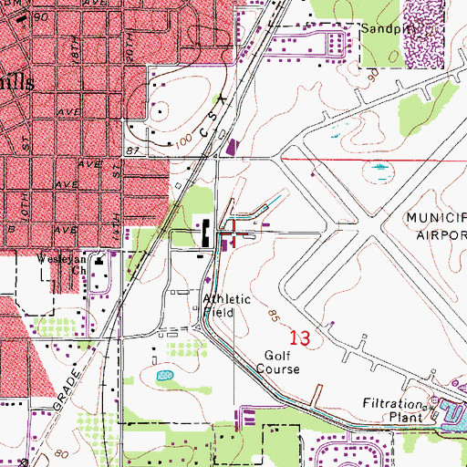 Topographic Map of Saint Leo College Library, FL