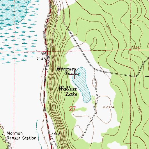 Topographic Map of Hennsey Tank, AZ