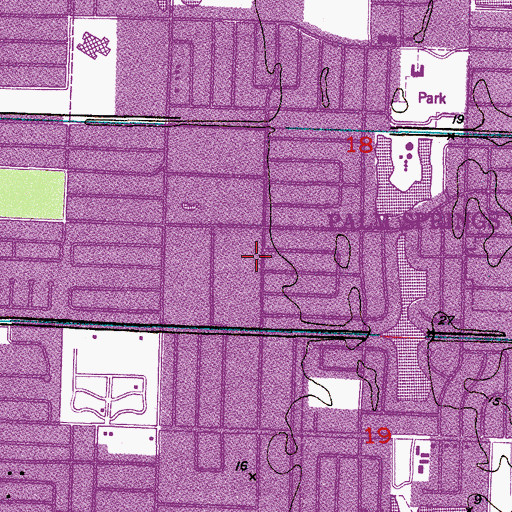 Topographic Map of Lake Worth Memory Gardens, FL