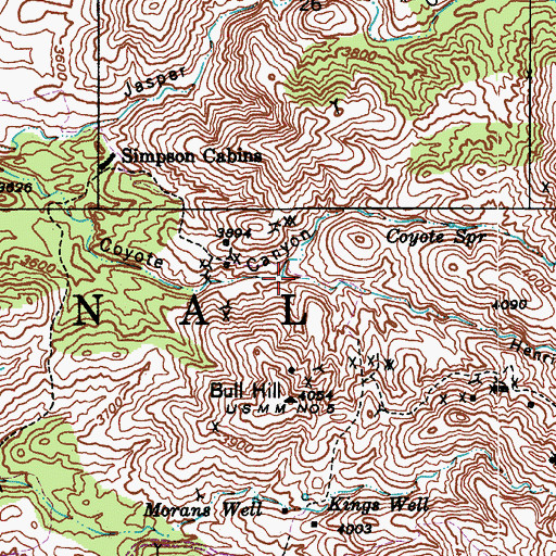 Topographic Map of Henrietta Canyon, AZ